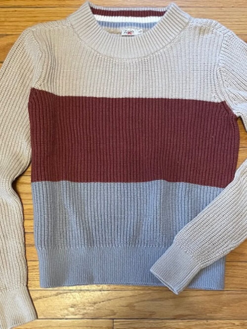 FAHERTY Striped Chunky Rib Knit sweater M Medium